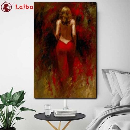 Diamond Embroidery Abstract art, sexy woman back view 5D DIY Diamond Painting Diamond Mosaic needlework living room decor