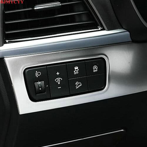 BJMYCYY Automobile headlight switch panel stainless steel decorative frame For KIA Sportage R 2018 2019