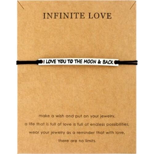 Moon Star Adjustable Bracelets Love Lucky Wish Bone Heart Angel Women Men Boys Girls Unisex Fashion Jewelry Friendship Gift