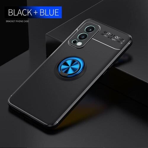 Phone Case for OnePlus Nord 2 CE 5G Cover Metal Finger Ring Holder Soft TPU Silicone Back Cover for One Plus Nord2 CE 8T 9R 9Pro