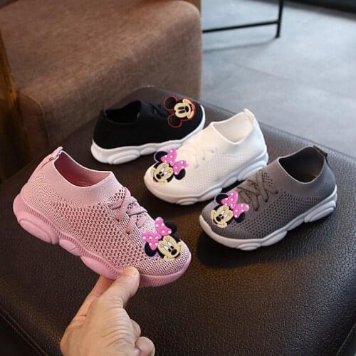 Disney Mickey spring and autumn childrens casual shoes stretch socks shoes boys and girls sports shoes old shoes knitting