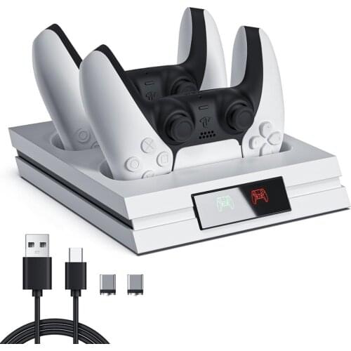 New PS5 Controller Charger LED Dual USB Charging Dock Station Detachable Charging Port Stand For Playstation 5 Wireless Gamepad