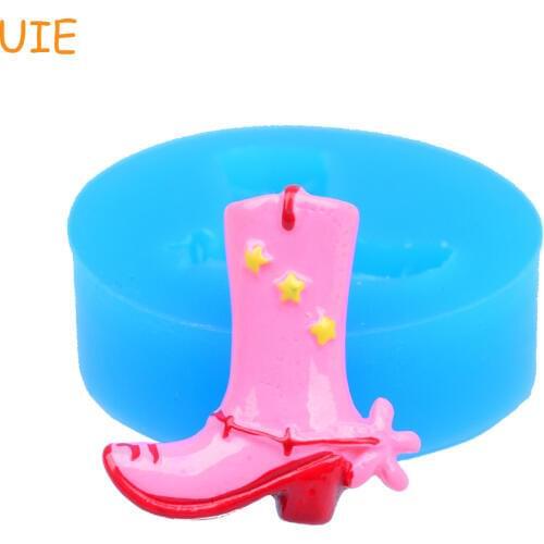 FYL154U 25mm Cowboy Boot Silicone Mold - Sugarcraft, Fondant, Cookie Biscuit, Resin, Clay, Chocolate, Candle, Food Safe