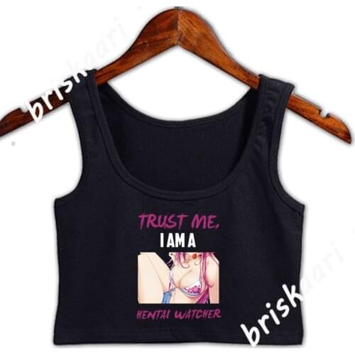 Hentai Manga Anime Waifu Japanese Sexy Girl Crop Top Women Girl Fit Personalized Letters O-Neck Women Spring Tops Vest