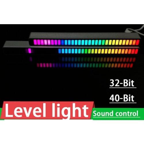 32/40 bits Voice Control Music Level Indicator light LED VU Meter rhythm Music Spectrum Analyzer Beating light For CAR Amplifier