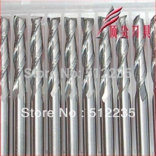 10pcs 2 Flutes Carbide Mill Spiral Cutter 2L3.17X38 CNC Router Bits Cutting Tools for CNC Engraving machine
