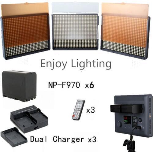 Aputure 2x HR672W + HR672S CRI 95+ LED Video Light Kit, Dual charger ,6* NP-F970