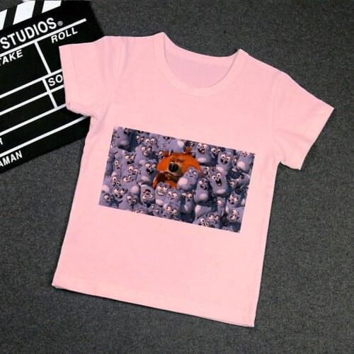 Cute Kids Clothes The Sunlight Grizzy Bear Animal Print T-shirt Girls Boys Novelty Children Clothing Lemmings Tshirt Girls Boys