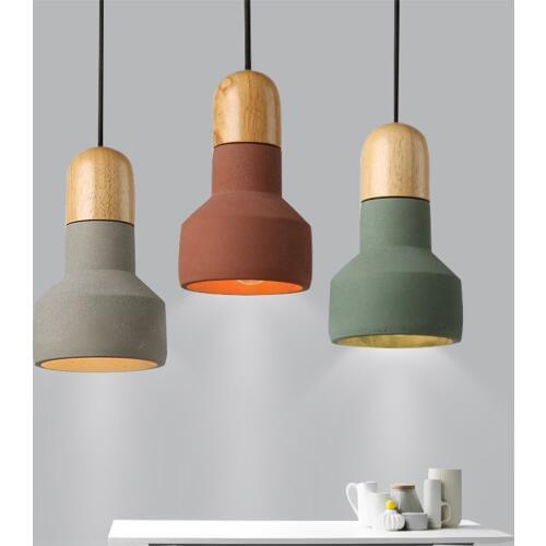Minimalist Modern Cement Small E27 LED Pendant Light for Bedroom Dining Living Room Kitchen Hall Loft Counter Nordic Home De