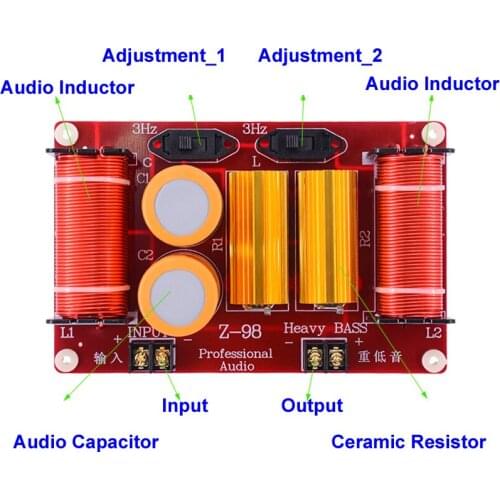 600W Heavy Bass Speaker 40Hz/43Hz Adjustable Subwoofer Frequency Divider Home Theater Hifi Stereo DIY Car Audio Crossover Filter