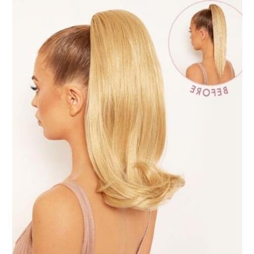 AZQUEEN Synthetic Bounce Wraparound Clip in Ponytail Hair Pieces Straight Hair Extensions With Combs Blonde Ponytails For Women