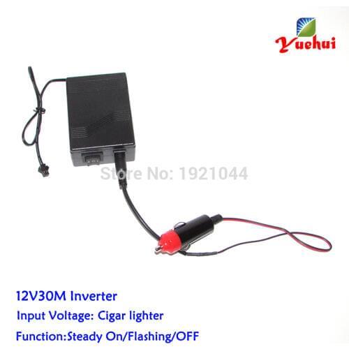 Cheap! DC-12V EL inverter/driver with Car Cigar Lighter For driving length 30M EL wire or EL strip to Flashing Car Party Decor