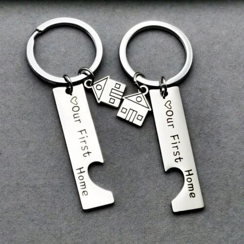 2021 New House Charm Keychain Our First Home Key Holder Bag Unisex Letter Housewarming Gift Key Chain Pendant Accessories Gift