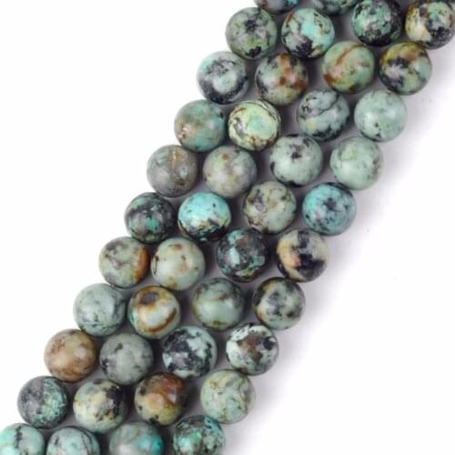 Wholesale Natural Round Africa Turquoises Gem Stone Beads For Jewelry Making 4 6 8 10 12mm Spacer Beads Diy Bracelet Acessories