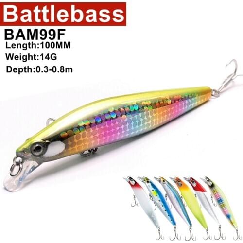 Battlebass Minnow Fishing Lure 100mm 14g 3D Eyes Crankbait wobbler Artificial Plastic Hard Bait Fishing Tackle