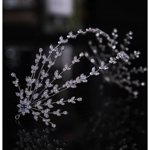 Luxury Zircon Rhinestone Hairband Tiara Bride Wedding Accessories Headband Hair Hoop Bridal Headwear Headbands for Woman