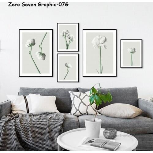 Nordic Fresh Botanical Blooming Ranunculus Flowers Picture Canvas Wall Art Print Poster Gallery Decoration For Modern Home