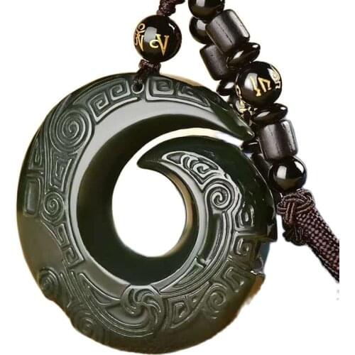 Xinjiang Hetian Jade Pendant Green Jade Stone Comes To Work Pendant