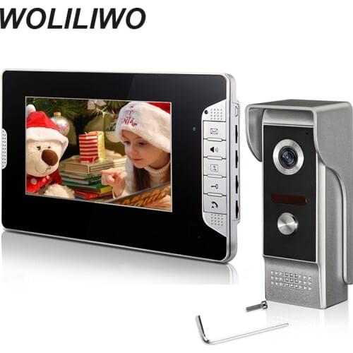 Video Intercom System 7''TFT LCD Wired Video door phone Visual Video Intercom With Waterproof Outdoor IR Camera