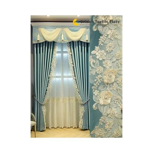 Modern Simple Light Luxury Atmosphere Shading Embroidery Curtains for Living Room Bedroom Villa High-end Curtain Customization