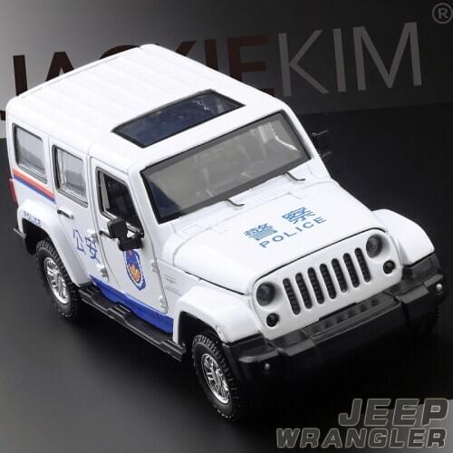 High Simulation Exquisite Diecasts & Toy Vehicles: Caipo Car Styling Jeep Wrangler Police 1:32 Alloy SUV Model Sounds and Light