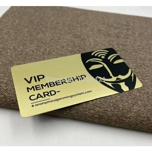 High quality Golden Metal Business card name memership embossed Cards with etching words