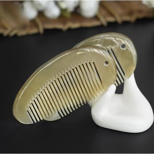 1pc Hair Massage Comb Portable Comb Natural Yak Horn Fine Tooth Comb Hair Straighter Comb Anti-Static Comb for Head Tools