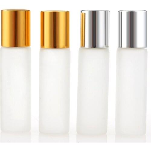 100Pieces/Lot 5ML Travel Frosting Glass Roll on Perfume Bottle For Essential Oils Empty Cosmetic Containers With Steel Beads