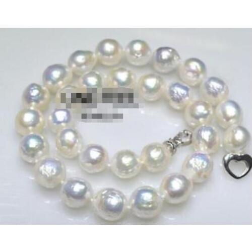 12-14 mm natural south white pearl necklace 18"