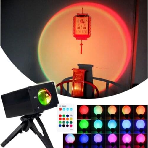 16 Color Sunset Projector Light Atmosphere Floor Lamp Rainbow Projection for Background Wall Room Decor Night Light With control