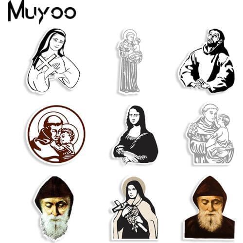 2019 New Saint Charbel Acrylic Brooch St Michael Funny Brooches Epoxy Accessories Brooche Pin