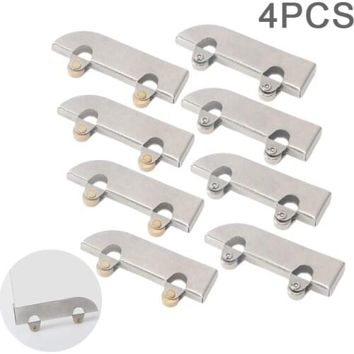 4Pc Stainless Steel Pulley 5mm Glass Sliding Door Wheel Clamp Track Roller Runner For Display Cabinet Mobile Counter Repair Part