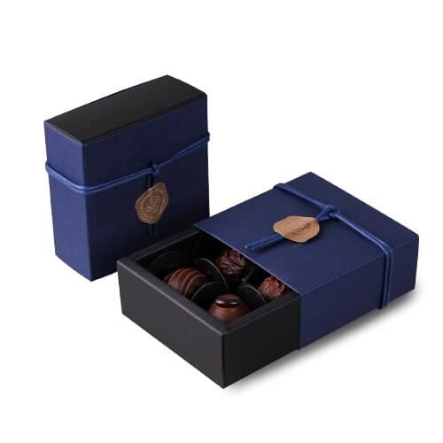 9*9*3.5CM deep sapphire blue 10 set Chocolate Paper Box valentines day Christmas Birthday Party Gifts Packing Storage Boxes