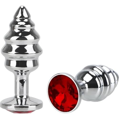 Stainless Steel Sex Toy for Couples Thread Anal Plug Jewelry Metal SM Products Spiral Stimulation Massager Butt Plug