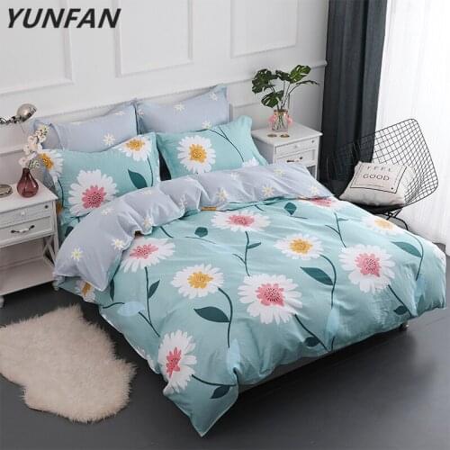 Flower Home textiles blue Bedding sets elegant duvet cover quilt cover comfortable bed sheet soft pillow cases bedclothes