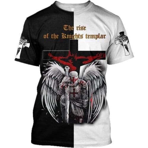 Hipster Men t-shirt Jesus and Knights Templar 3D Printed Short sleeve T shirts Unisex Casual tops