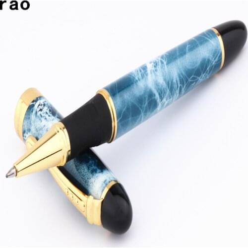 JNHAO X450 Blue white Marble Business office Medium nib Rollerball Pen New