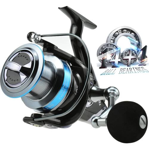 Saltwater Spinning Reel 14+1 Bearings Water Resistance Big Fishing Reel for Long Distant Surfcasting Trolling Reel 20KG Max Drag