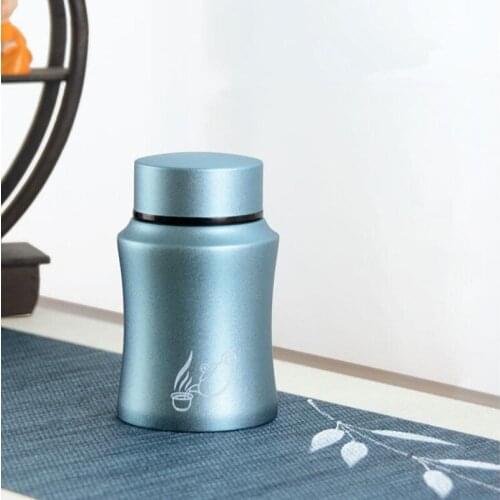 Small Stainless Steel Tea Caddy Travel Portable Metal Sealed Can Storage Tank Mini Tea Pot Rice Canister