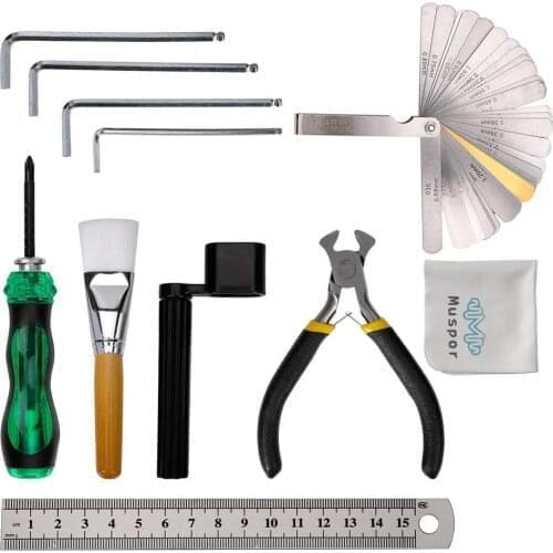 12Pcs/Set Stagehand Tech Compact Tools Kit for Guitar & Bass Repair String Replace Luthier Tool Guitarra Musical Instrument