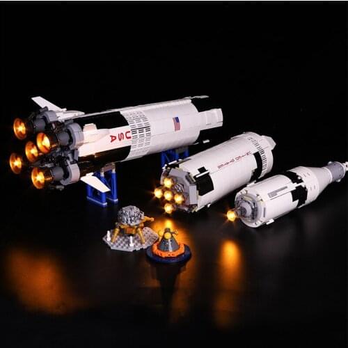 Led Light Up Kit For Ideas Apollo Saturn V Building Blocks Compatible With 21309 (Only LED Light, No Block Kit)