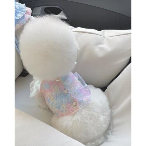 Small Dog Clothes Summer T-shirt For Pet Cute Little Flower Dog Clothes Fashion Dress For Small Pet Schnauzer Akita Teddy Vest