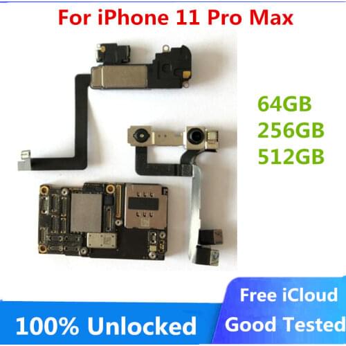 Ffor IPhone 11 Pro Max X XS XR XS MAX Unlocked Motherboard Full Chips OriginalLogicBoard Full Tested For iPhone Motherboard