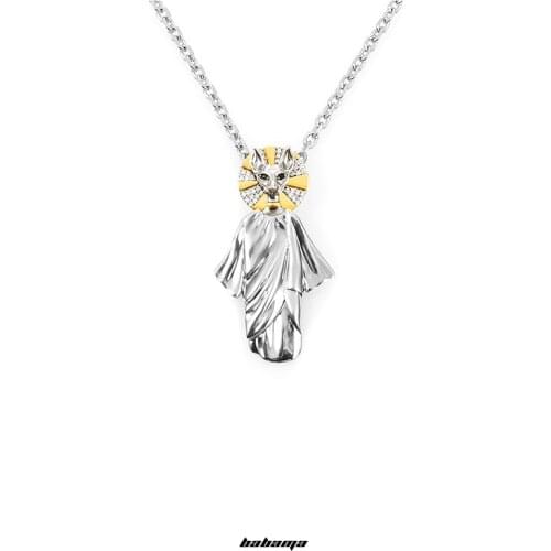 Babama2021 cat god series necklace mens fashion brand design womens pendant niche hip-hop couple gift pendant