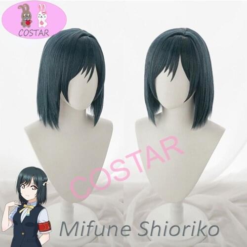 Mifune Shioriko Cosplay Wig LoveLive PERFECT DREAM PROJECT Black Blue Cosplay Hair Mifune Shioriko LoveLive PDP
