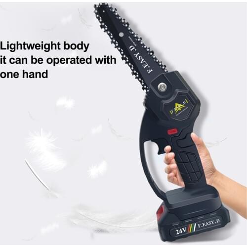 24V Portable Electric Pruning Saw Rechargeable Woodworking Electric Saw Garden Logging Mini Electric Chainsaw Lithium Battery