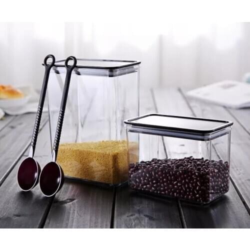 Plastic square thickened fruit powder box, transparent coffee bean jar, sealed jar, essential storage box for milk tea shop