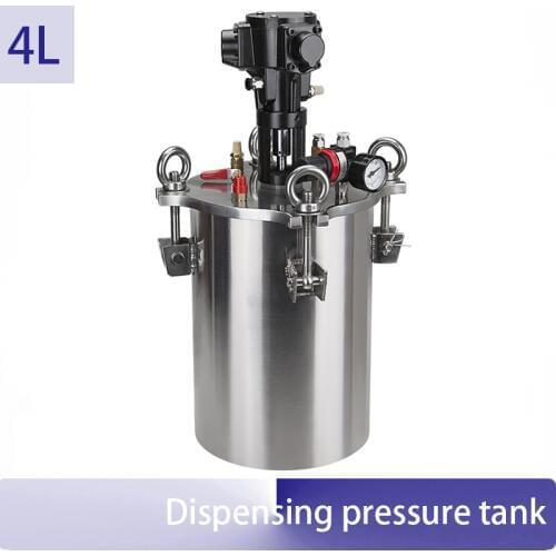 4L Stirring pneumatic pressure tank Stainless steel barrel dispenser pressure dispensing bucket