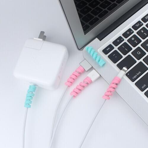 SIANCS Spiral Tube Cable Protector Winder 10pcs saver Protetor for iPhone11PRO Cable Wire Cord Organizer holder cable