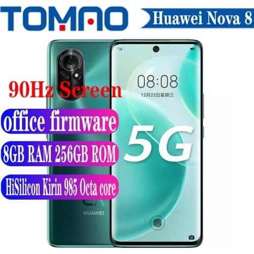 New Huawei Nova 8 5G Smartphone Octa Core HiSilicon Kirin 985 6.57 inch 90Hz 64MP Camera 3800Mah 66W GB RAM 128GB 256GB ROM NFC